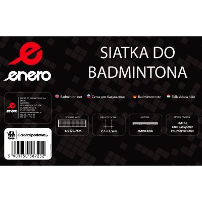 9. SIATKA DO BADMINTONA 6x0,75M ENERO