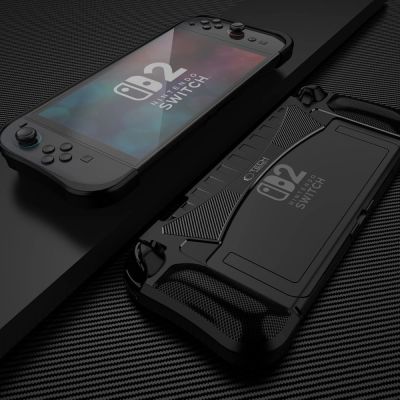 5. Etui Tech-Protect TPUCarbon na Nintendo Switch 2 - czarne