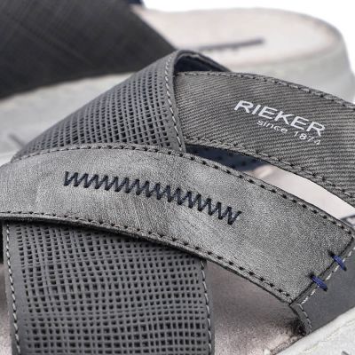 19. Komfortowe klapki Rieker M RKR581 szare