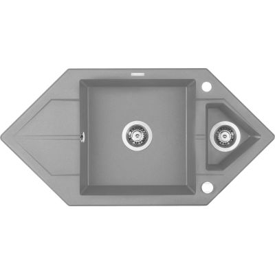 Zlewozmywak granitowy 1.5-komorowy z ociekaczem - Space-Saver ZQP S653 5908212063941