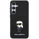 3. Etui Karl Lagerfeld Fixed Glitter Ikonik Logo Metal Pin na Samsung Galaxy S24+ - czarne