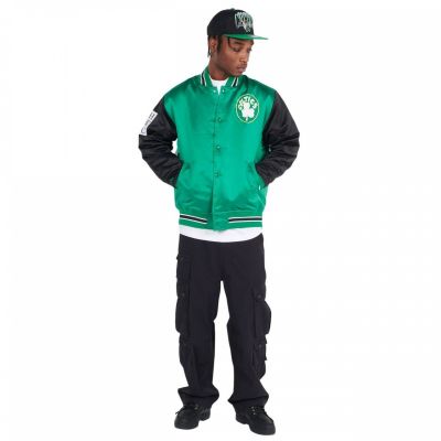 6. Kurtka Mitchell & Ness NBA Boston Celtics Primetime Heavyweight Satin Jacket Vintage Logo Celtics M JK8453-BCEKYGN