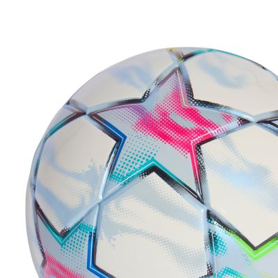 4. Piłka nożna adidas UCL Mini 26/27 League Stage biało-błękitna KE9770