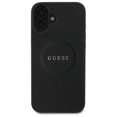 3. Etui Guess Saffiano Classic Logo MagSafe na iPhone 16 - czarne