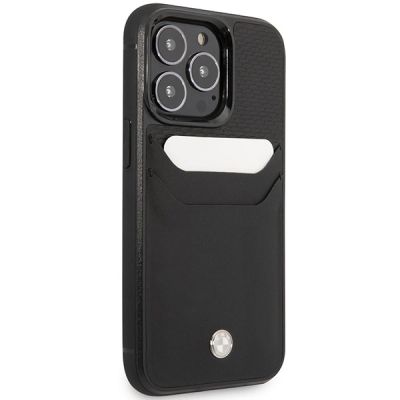 4. Etui BMW Leather Card Slot na iPhone 14 Pro - czarne