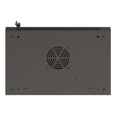 27. Szafa instalacyjna rack wisząca 19" 6U 540x350 czarna drzwi przeszklone LANBERG (Flat Pack)