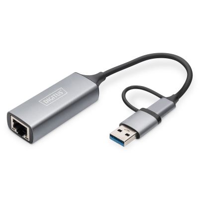 6. Adapter USB Typ-C na Gigabit Ethernet 2,5GUSB-C + USB A (USB 3.1/3.0)