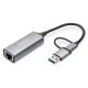 6. Adapter USB Typ-C na Gigabit Ethernet 2,5GUSB-C + USB A (USB 3.1/3.0)