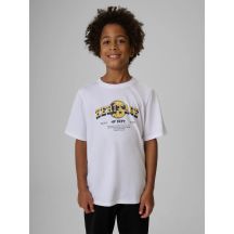 T-shirt regular z nadrukiem chłopięcy 4F 4FJRAW26TTSHM4523-10S