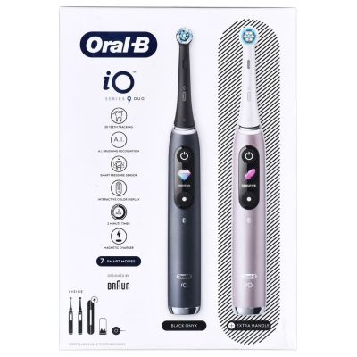 32. Braun Oral-B szczoteczka elektryczna iO 9N zestaw DUO BLACK ONYX & ROSE QUARTZ