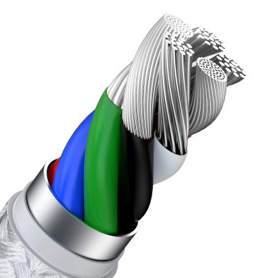 5. Kabel Baseus Cafule Series Metal Data USB-C / Lightning 20W PD 2 m - biały