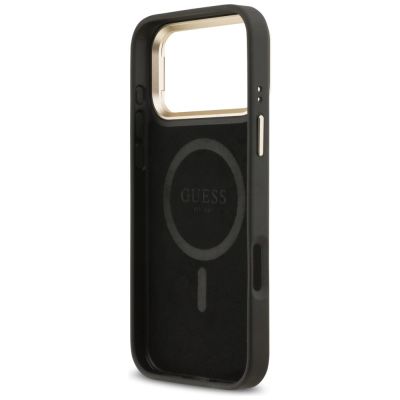 7. Etui Guess 4G PU Triangle Logo & Stand Camera Magsafe na iPhone 17 Pro Max - czarne