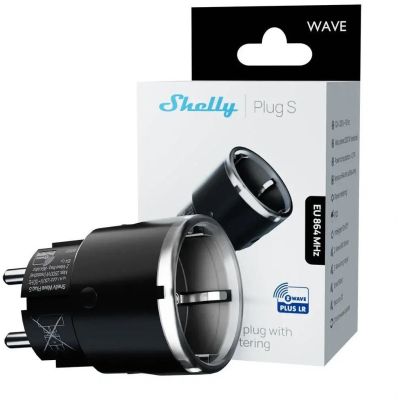 4. Inteligentne gniazdko Z-Wave Shelly Wave Plug S LR, czarne