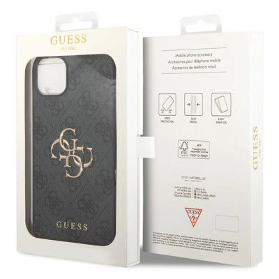 8. Etui Guess 4G Big Metal Logo na iPhone 15 - szare