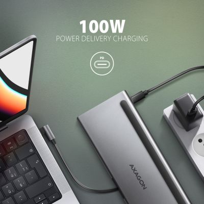 13. Axagon HMC-4KX3 stacja dokująca Przewodowa USB 3.2 Gen 1 (3.1 Gen 1) Type-C Szary