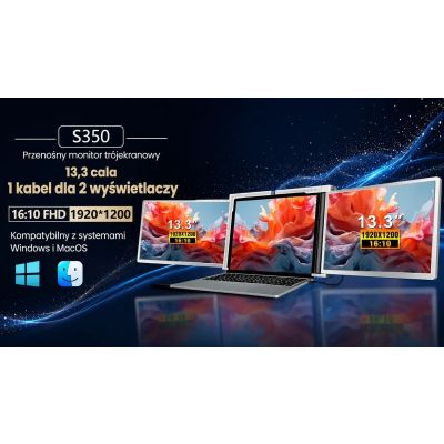12. EXTRALINK SMART LIFE 13.3" monitor 2-SCREEN do laptopów 13.3" do 17.3" S350
