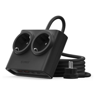 Listwa zasilająca Orico PDC25 25W 6w1 2x AC + 2x USB-A + 2x USB-C - czarna