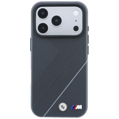 3. Etui BMW M Tire Track with Silver Line MagSafe na iPhone 18 Pro / 17 Pro - ciemnoszare