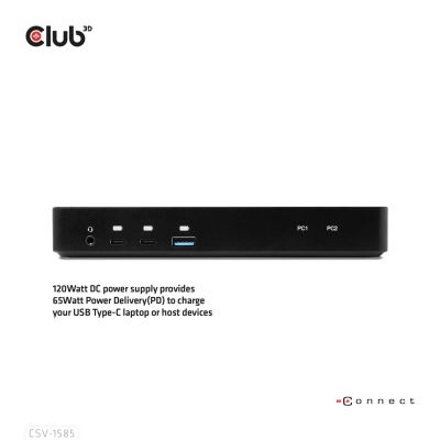 6. CLUB3D CSV-1585 przełącznik KVM Czarny