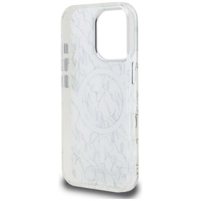 7. Etui Karl Lagerfeld IML Karl Script Pattern MagSafe na iPhone 16 Pro Max - białe