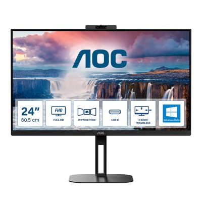 AOC V5 24V5CW monitor komputerowy 60,5 cm (23.8") 1920 x 1080 px Full HD LED Czarny