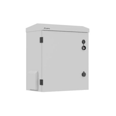 22. Lanberg WAH1-4250-00S szafa Rack wisząca 10" hermetyczna IP55 do montażu na ścianie/słupie 420x300x500 szara (złożona)