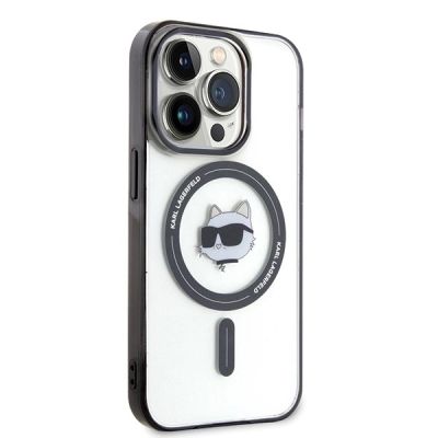 4. Etui Karl Lagerfeld IML Choupette's Head MagSafe na iPhone 15 Pro - przezroczyste
