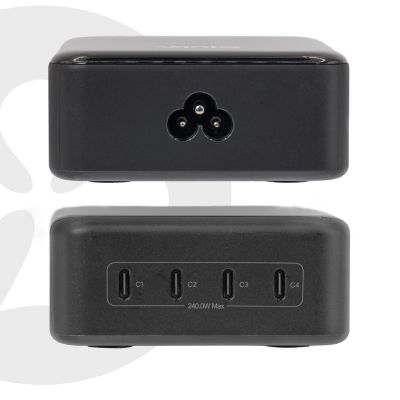 8. CLUB3D Stacja ładowania CAC-1933 z 4 portami USB-C® 240 W GaN PD 3.1 + PPS + wyświetlacz LED