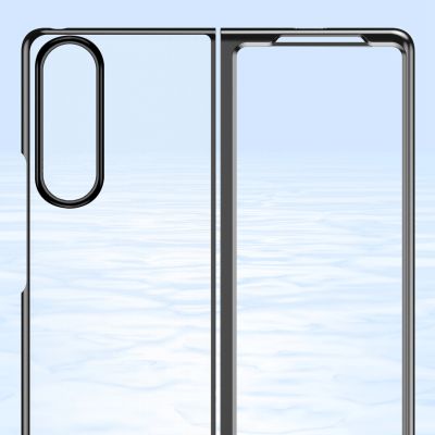 3. Plating Case etui Samsung Galaxy Z Fold 4 pokrowiec z metaliczną ramką niebieskie