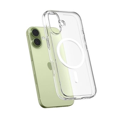 5. Etui Spigen Ultra Hybrid MagSafe na iPhone 17 - przezroczysto-białe