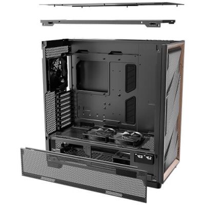 12. Antec FLUX PRO Full Tower Czarny, Drewno