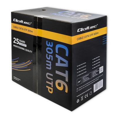 4. QOLTEC KABEL SIECIOWY SKRĘTKA UTP | CAT6 | 305M | PVC SZARY