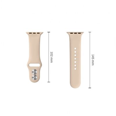 3. Pasek Tech-Protect Silicone na Apple Watch 44 / 45 / 46 / 49 mm - beżowy