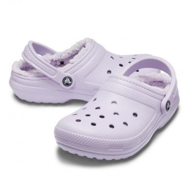 2. Klapki sandały Crocs Classic Lined Clog Lavender Fioletowe - 203591-50P