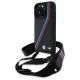 Etui BMW M Edition Carbon Tricolor Lines & Strap na iPhone 16 Pro - czarne