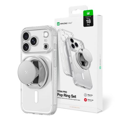 Etui AMAZINGTHING Titan Pro Pop Lens na iPhone 18 Pro z osłoną aparatu uchwytem i podstawką kompatybilne z MagSafe - przezroczyste