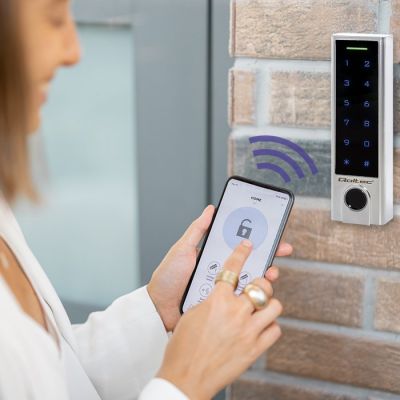 5. QOLTEC ZAMEK SZYFROWY DOTYKOWY TITAN Z CZYTNIKIEM LINII PAPILARNYCH | RFID | BT 4.0 | KOD | KARTA | BRELOK | DZWANEK | IP68