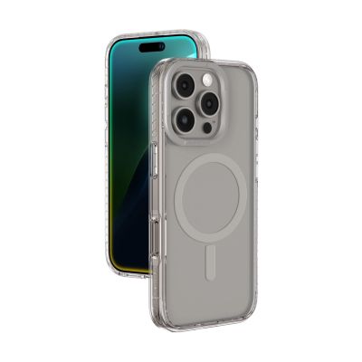 Etui silikonowe AMAZINGTHING Titan Pro Mag Case z pierścieniem magnetycznym do iPhone 16 Pro Max - szare