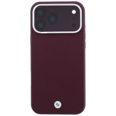 3. Etui BMW Sign Deboss Quilted Metal Logo MagSafe na iPhone 18 Pro Max / 17 Pro Max - bordowe