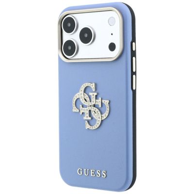 2. Etui Guess Smooth & Big Strass Logo na iPhone 18 Pro / 17 Pro - niebieskie
