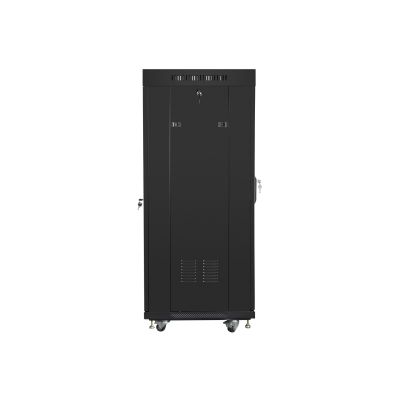 9. LANBERG SZAFA STOJĄCA RACK 19" 27U 600X600 DRZWI SZKLANE LCD CZARNA FF01-6627-12BL (FLAT PACK)