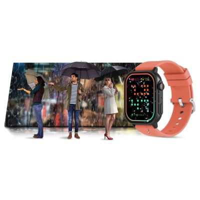 22. Smartwatch Gravity GT15-3 Czerwony Pasek Silikonowy + Czarna Bransoleta