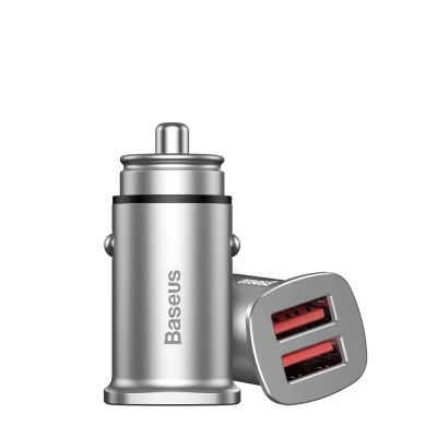 7. Baseus Square inteligentna ładowarka samochodowa 2x USB QC3.0 Quick Charge 3.0 SCP AFC 30W czarny (CCALL-DS01)