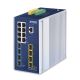 PLANET IP30 DIN-rail Industrial L3 Zarządzany Gigabit Ethernet (10/100/1000) Aluminium, Niebieski