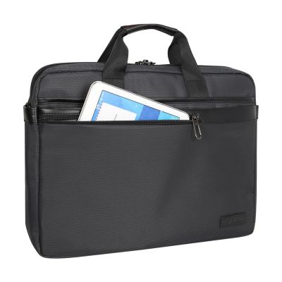 4. Torba na laptop Wozinsky WET-15 15.6" z rączką i regulowanym paskiem na ramię - czarna
