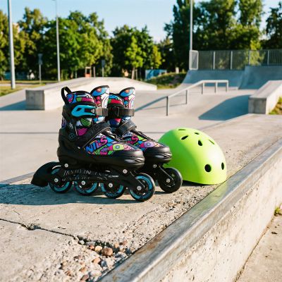 5. NH10907 4w1 ŁYŻWOROLKI Z WYM. PŁOZĄ HOKEJOWĄ TINTY ZIELONE ROZM. M(35-38) NILS EXTREME