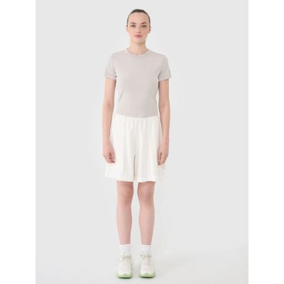 4. T-shirt slim z prążkowanej dzianiny damski 4F 4FRSS25TTSHF2696-83S