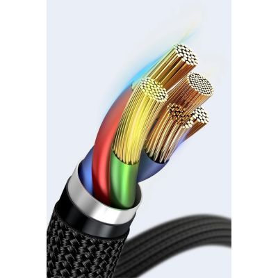 15. Kabel Baseus CATKLF-ALG1 USB-C - USB-C PD QC 100W 5A 2m - szary