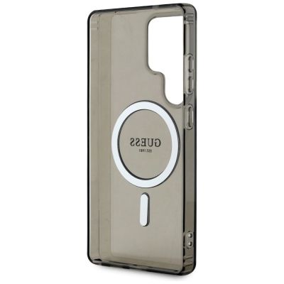 7. Etui Guess Glitter Circle Classic Logo MagSafe do Samsung Galaxy S25 Ultra czarny