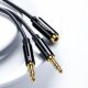 9. Ugreen kabel rozdzielacz AUX 3,5 mm mini jack (żeński) - 2x 3,5 mm mini jack (męski - mikrofon i słuchawki) czarny (AV140 20899)
